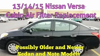 Nissan Versa Cabin Air Filter Replacement