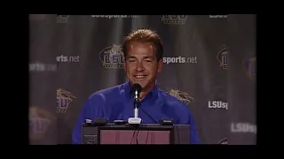 Rare footage of Nick Saban LSU press conference days!!!