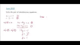 CSEC Maths - Solving Simultaneous Equations by Elimination