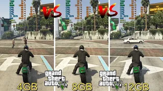 GTA 5 | 4GB vs 8GB vs 12GB Ram Test | GTX 650 + i5 3570