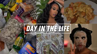 DAY IN THE LIFE OF A YOUNG MOM ENTREPRENEUR | SELF CARE + COOKING + SHIPPING ORDERS + GROCERIES ✨