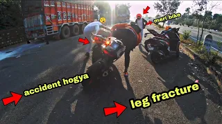 ktm rc390 live accident record on camera ❌rc390 live crash 🥵❌