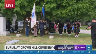 21 gun salute for Officer Noah Shahnavaz, laid to rest at Crown Hill Cemetery