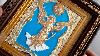 Икона Ангела Хранителя (внутренний багет) - ручная работа