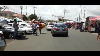 Traveling  Through busy Downtown Georgetown Guyana