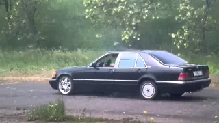 Mercedes Benz S600 V12  W140 from Hungary  BURNOUT and lost tires.