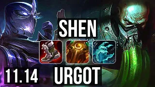 SHEN vs URGOT (TOP) | 2/0/15, 400+ games | BR Master | v11.14