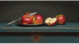 Old master inspired apple still life painting...