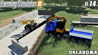 Construction silage bunker, placement concrete blocks | Oklahoma | Farming simulator 19 | ep #14