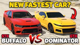GTA 5 Online: BUFFALO STX VS DOMINATOR GTX (NEW FASTEST MUSCLE CAR?)