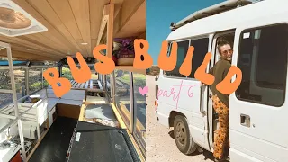 Tiny house Toyota Coaster BUS BUILD, building the table/lounge area & creating our dream home part 6