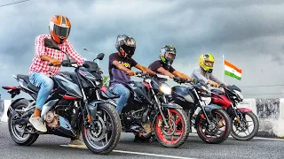 Pulsar N160 Vs Apache 160 4v vs Xtreme 160R Vs Pulsar Ns160 Race | Quad Battle