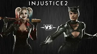 Injustice 2 - Харли Квинн против Женщины-Кошки - Intros & Clashes (rus)