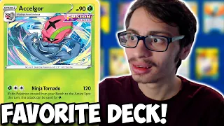 Accelgor Is My FAVORITE Single Prize Deck Right Now! Easily KO VMAXs! Fusion Strike PTCGO