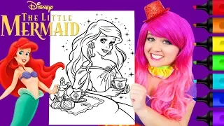 Coloring Ariel The Little Mermaid Disney Coloring Page Prismacolor Markers | KiMMi THE CLOWN