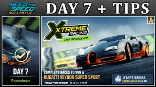 NFS No Limits | Day 7 - Winning + TIPS - Bugatti Veyron Super Sport | XRC