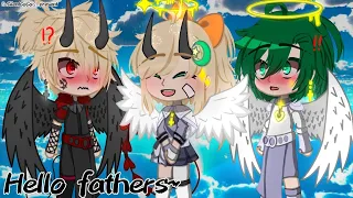 Hello fathers~||Demon Bakugou x Angel Izuku||BkDk child||MHA/BNHA||Inspired||AU