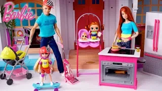 Barbie Dollhouse LOL Family Fun Morning Routine in Playground