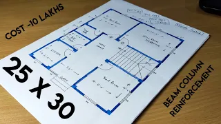 25 x 30 square feet house plan II 25X30 GHAR KA NAKSHA II 25X30 HOUSE PLAN II NORTH FACE