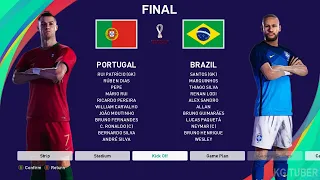 PES 2021 - PORTUGAL vs BRAZIL FINAL - FIFA World Cup 2022 - Full Match - All Goals HD - Gameplay PC