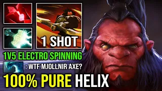 100% PURE SPIN HELIX Mjollnir Electro 1 Shot Berserk Call 1v5 Unkillable Offlane Godlike Axe Dota 2