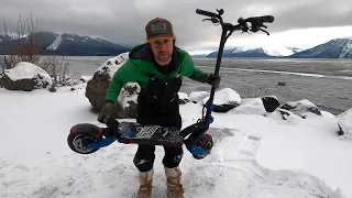 Apollo Pro Electric Scooter in the SNOW & ICE in Alaska? Unboxing and Quick Review / Test - Ep.59