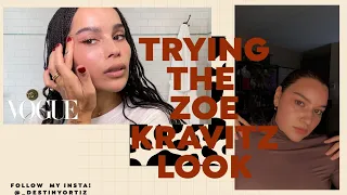 Trying the Zoe kravitz makeup look
