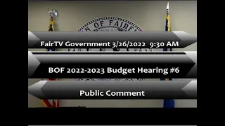 Board of Finance 3-26-2022 Town Hall 22-23 Budget