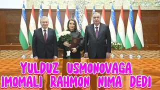 TOJIKISTON VA UZBEKISTAN DO'STILIGI ABADIY BO'LSIN , YULDUZ USMONOVA IKKI PRIZEDENTDAN UNVON OLDI.