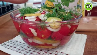 ЧЕРЕЗ СУТКИ в этой миске ВКУСНО ВСЁ: и помидоры, и лук с перцем, и маринад - бесподобно вкусно