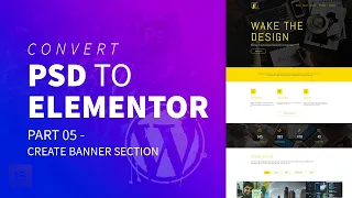 Convert PSD to Elementor | Part 5 Create banner section