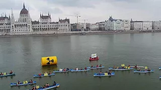 Greenpeace Hungary's floating protest against nuclear power plant