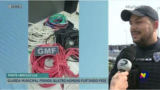 Guarda Municipal prende quatro homens furtando fios na Ponte Hercílio Luz em Florianópolis