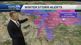 Winter storm warnings for parts of New Mexico