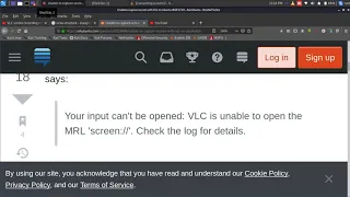 your input can't be opened:VLC is unable to open the MRL 'screen://' check for the log details
