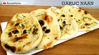 Naan Recipe - Garlic Naan Recipe -No oven no Tandoori Naan -No yeast Garlic Naan -Indian Flate Bread