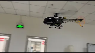 Flying a RC SA-315B Lama scale helicopter indoors