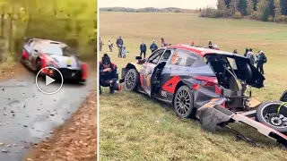 Lappi Stopped SS5 - European rally crash - LAPPI CRASH WRC CENTRAL EUROPEAN RALLY 2023