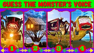 Guess Monster Voice Choo Choo Charles, Spider House Head, MegaHorn, Bus Eater Coffin Dance