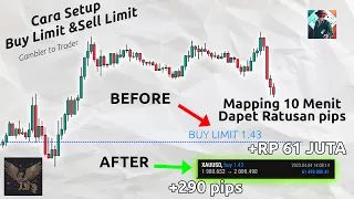 EP 5 : Cara Trading Buy Limit & Sell Limit, Mapping 10 menit panen ratusan pips #GamblertoTrader