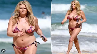 Rod Stewart’s wife, Penny Lancaster, looks radiant on beach in string bikini