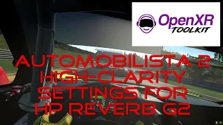 [AMS2] [VR] [OpenXR] [OpenComposite] High-clarity settings for HP Reverb G2 on Nvidia RTX3080