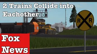 2 Freight trains collide into eachother