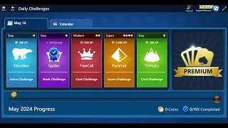 Microsoft Spider Solitaire Daily Challenge Video #01 (Easy Setting)