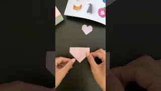 How to fold Sticky note origami heart corner bookmark (Fumiaki Shingu) #shorts  #origamiheart