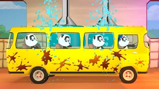 Learn Colors with Painting Bus Finger Family Nursery Rhymes