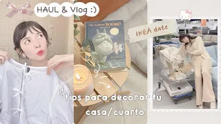 HAUL , compras cute, IKEA VLOG , mis tips para decorar ! 👜🪞🎐 ♡