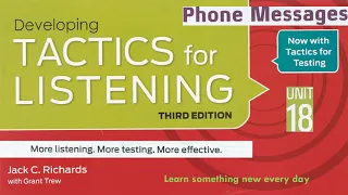 Tactics for Listening Third Edition Developing Unit 18 Phone Messages