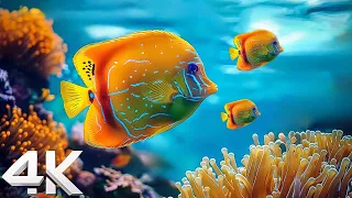 Beautiful Coral Reef Fish 4K (ULTRA HD) - The Best 4K Sea Animals With Calming Music