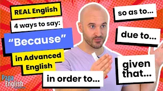 3 WAYS to say "BECAUSE" in English | PDF Study challenge!